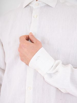 4. Camicia Uomo Paul&Shark in Lino Bianco