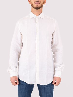 1. Camicia Uomo Paul&Shark in Lino Bianco