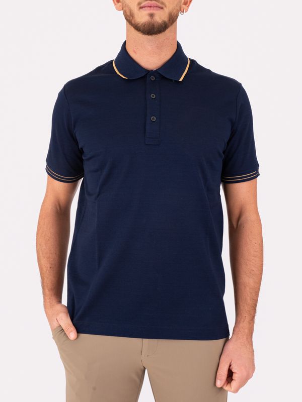 Polo Uomo Paul&Shark in cotone con Dettagli a Contrasto Blu PAUL & SHARK