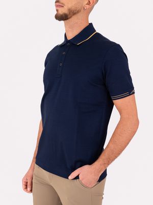 2. Polo Uomo Paul&Shark in cotone con Dettagli a Contrasto Blu