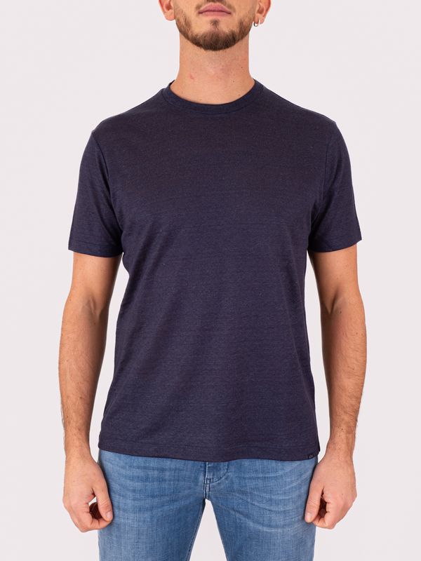 T-shirt en lin à col rond pour homme Paul&Shark Bleu PAUL & SHARK