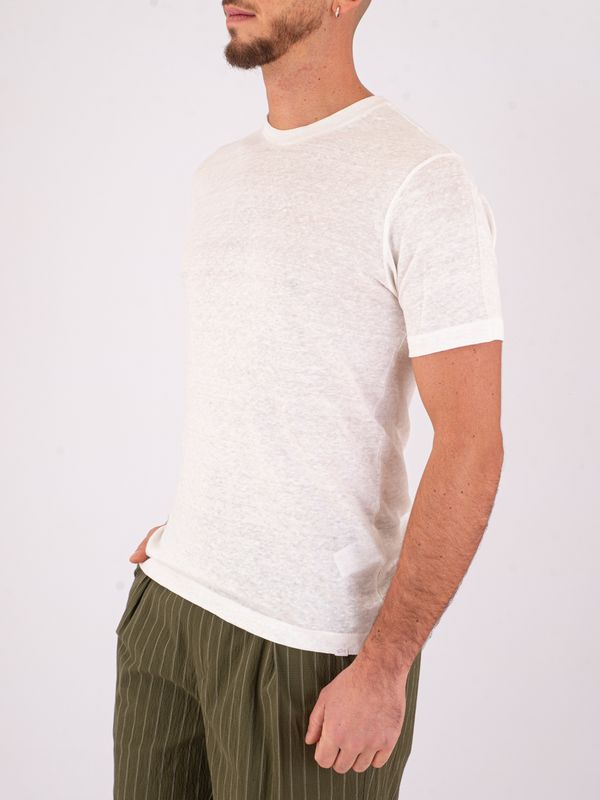 2. T-shirt en lin à col rond pour homme Paul&Shark Crème PAUL & SHARK 26411003