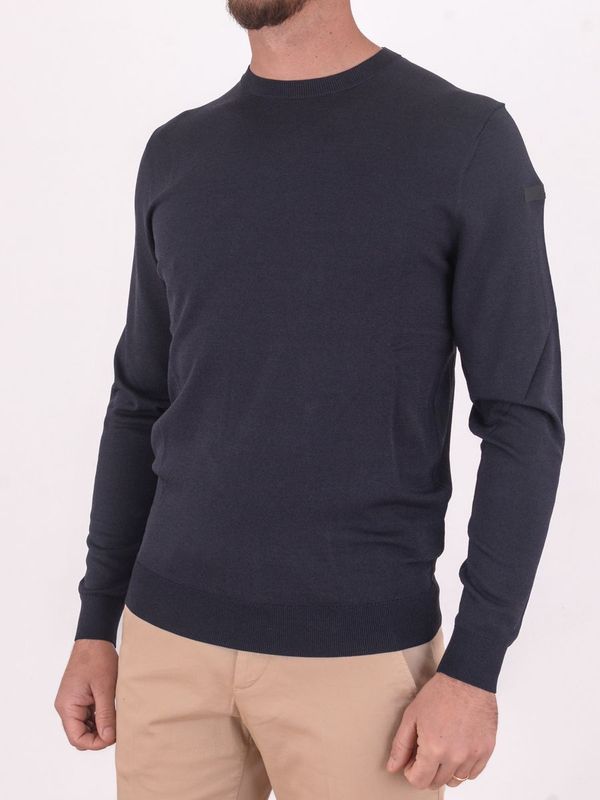 2. Pull rond Maxell pour homme, texture très fine Bleu Noir RRD 260104maxellroundknit