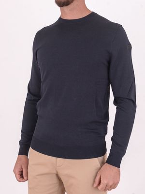 2. Pull rond Maxell pour homme, texture très fine Bleu Noir