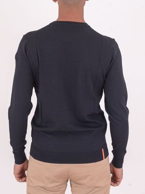 3. Pull rond Maxell pour homme, texture très fine Bleu Noir