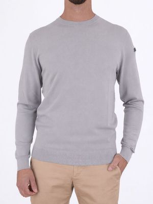 1. Pull rond Maxell pour homme, texture très fine Gris clair