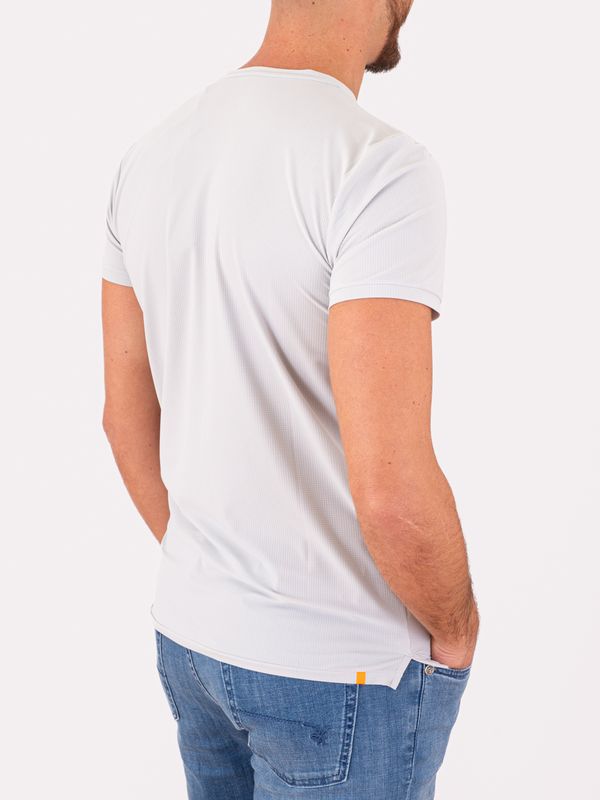 3. RRD Men's Square T-shirt with embossed seersucker square effect Light Grey RRD 26223squareshirty