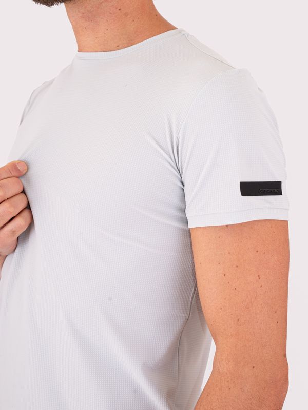 4. RRD Men's Square T-shirt with embossed seersucker square effect Light Grey RRD 26223squareshirty