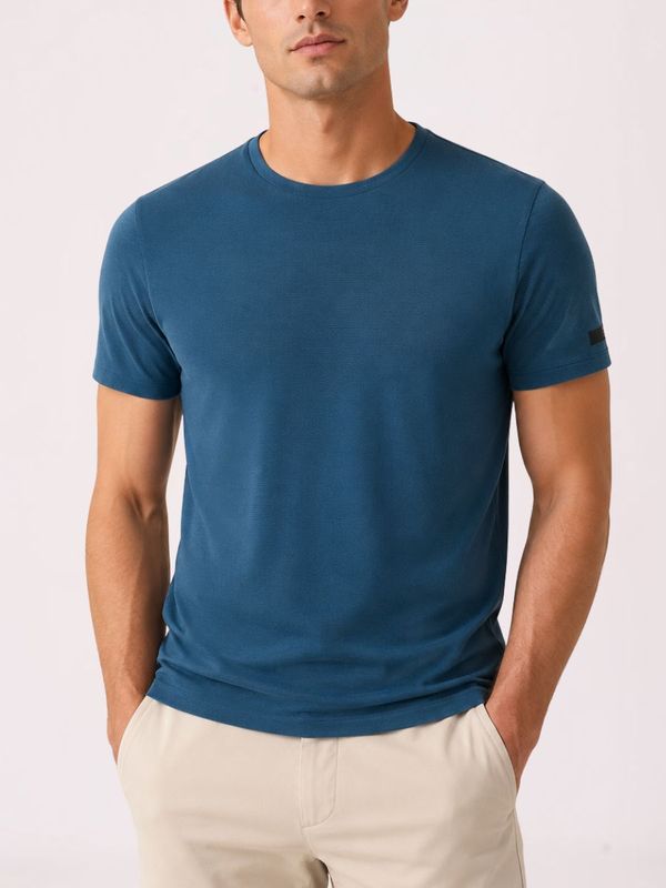 T-shirt Square Uomo RRD con lavorazione in rilievo a effetto seersucker square Blu Chiaro RRD