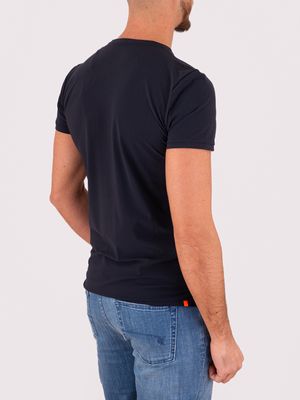3. T-shirt carré pour homme RRD avec effet carré en seersucker en relief Bleu Noir