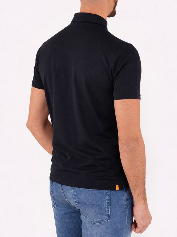 3. Polo Square Uomo RRD con Struttura a Rilievo Blue Black RRD 26224squarepolo