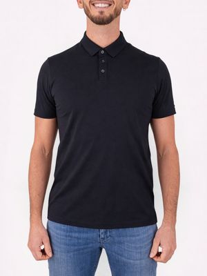 1. Polo Square Uomo RRD con Struttura a Rilievo Blue Black