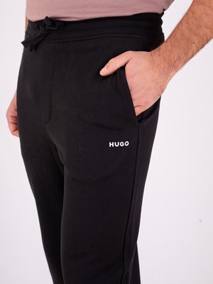 4. Pantalon en coton pour homme Hugo avec taille élastiquée Noir