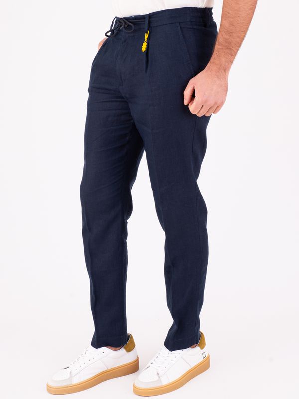3. Manuel Ritz Men's Linen Trousers with Elasticated Waist and Drawstring Blue MANUEL RITZ 4032p1688l263144