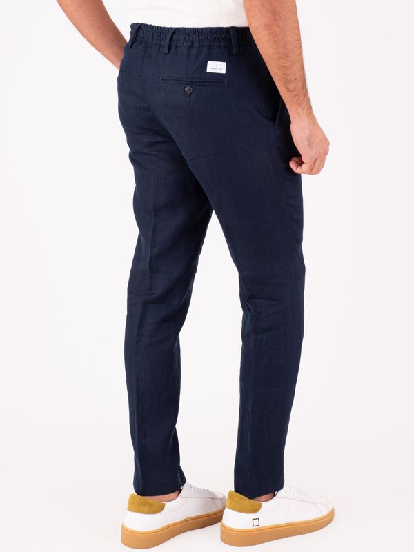 4. Manuel Ritz Men's Linen Trousers with Elasticated Waist and Drawstring Blue MANUEL RITZ 4032p1688l263144
