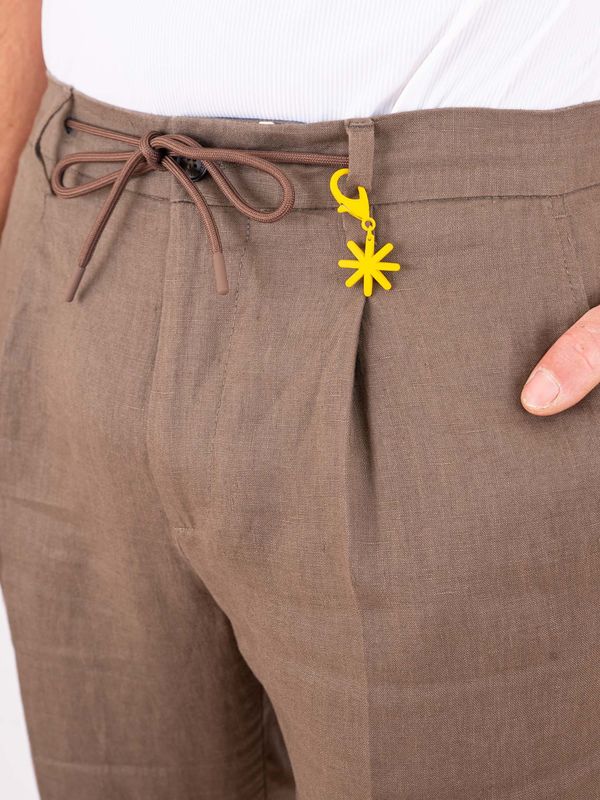 4. Manuel Ritz Men's Linen Trousers with Elasticated Waist and Drawstring Turtledove MANUEL RITZ 4032p1688l263144