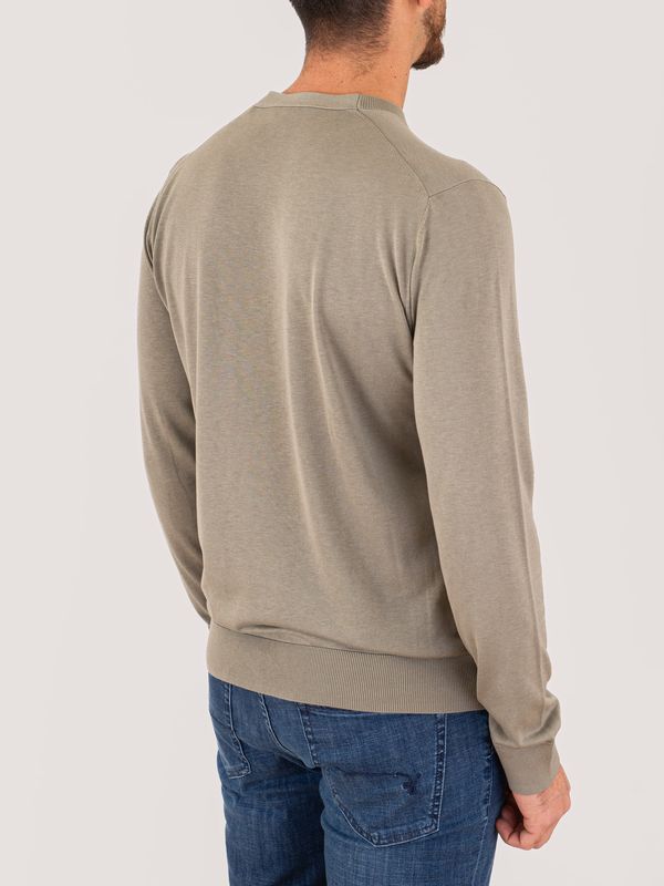 3. Pull à col rond pour homme Paolo Pecora Milano en mélange de soie et de coton Vert Paolo Pecora Milano a002f200