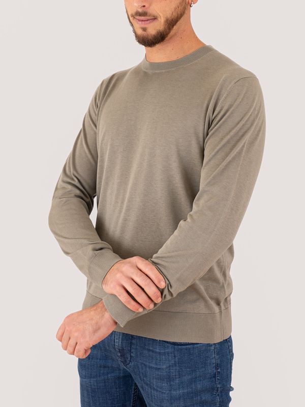 2. Pull à col rond pour homme Paolo Pecora Milano en mélange de soie et de coton Vert Paolo Pecora Milano a002f200
