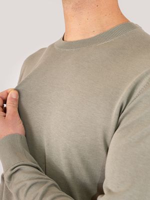 4. Pull à col rond pour homme Paolo Pecora Milano en mélange de soie et de coton Vert