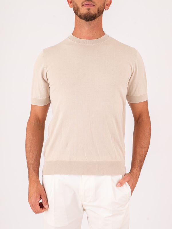 Paolo Pecora Milano Men's Cotton T-Shirt Beige Paolo Pecora Milano