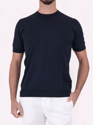 1. Paolo Pecora Milano Men's Cotton T-Shirt Blue