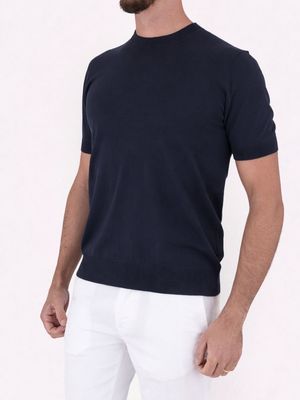 2. Paolo Pecora Milano Men's Cotton T-Shirt Blue