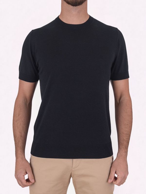 Paolo Pecora Milano silk and cotton blend T-shirt Black Paolo Pecora Milano