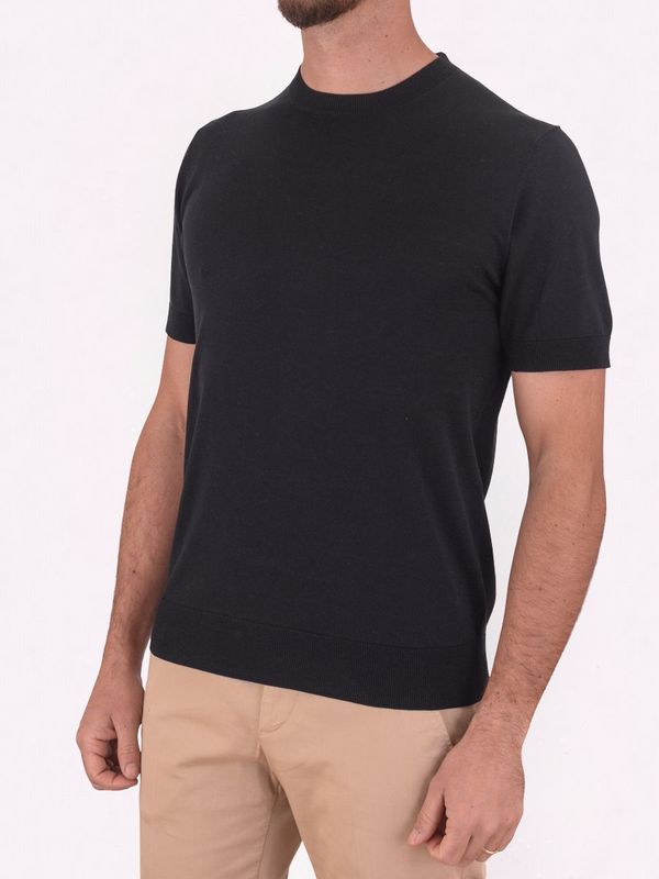 2. T-shirt Paolo Pecora Milano in misto seta e cotone Nero Paolo Pecora Milano a010f200