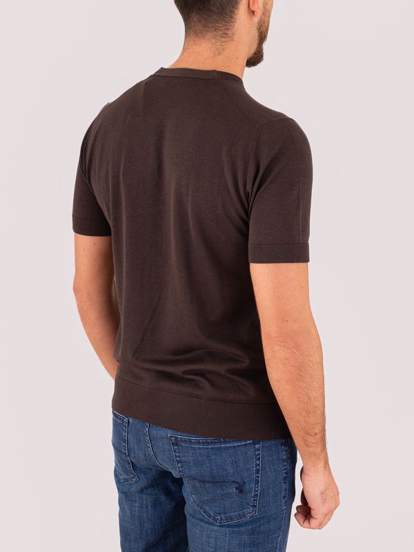 3. Paolo Pecora Milano silk and cotton blend T-shirt Brown Paolo Pecora Milano a010f200