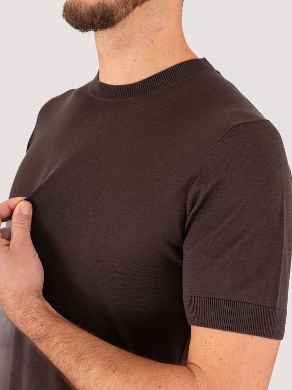 4. Paolo Pecora Milano silk and cotton blend T-shirt Brown Paolo Pecora Milano a010f200