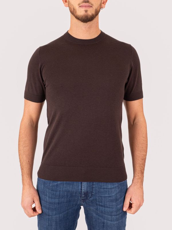 Paolo Pecora Milano silk and cotton blend T-shirt Brown Paolo Pecora Milano