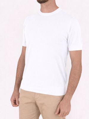 2. T-shirt Paolo Pecora Milano in misto seta e cotone Bianco