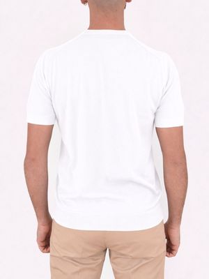 3. T-shirt Paolo Pecora Milano in misto seta e cotone Bianco