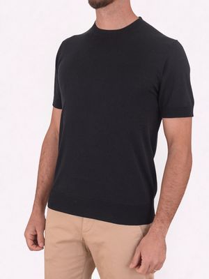 2. T-shirt Paolo Pecora Milano in misto seta e cotone Nero