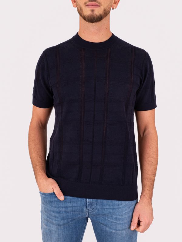 1. Pull homme Paolo Pecora Milano au design structuré Bleu Paolo Pecora Milano a015f100