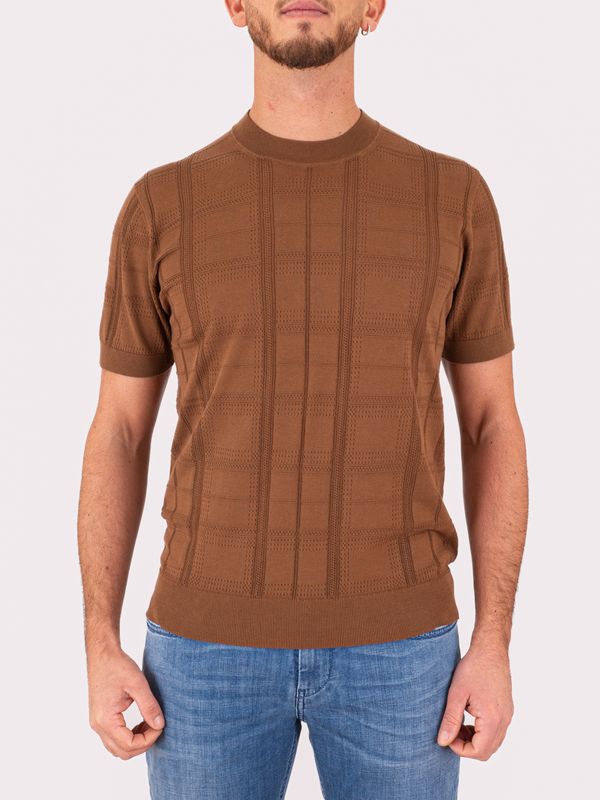 Pull homme Paolo Pecora Milano au design structuré Brun Paolo Pecora Milano
