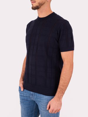 2. Pull homme Paolo Pecora Milano au design structuré Bleu