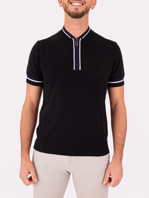 1. Maglia Uomo Paolo Pecora Milano a Manica Corta con Zip Nero Paolo Pecora Milano a024f600