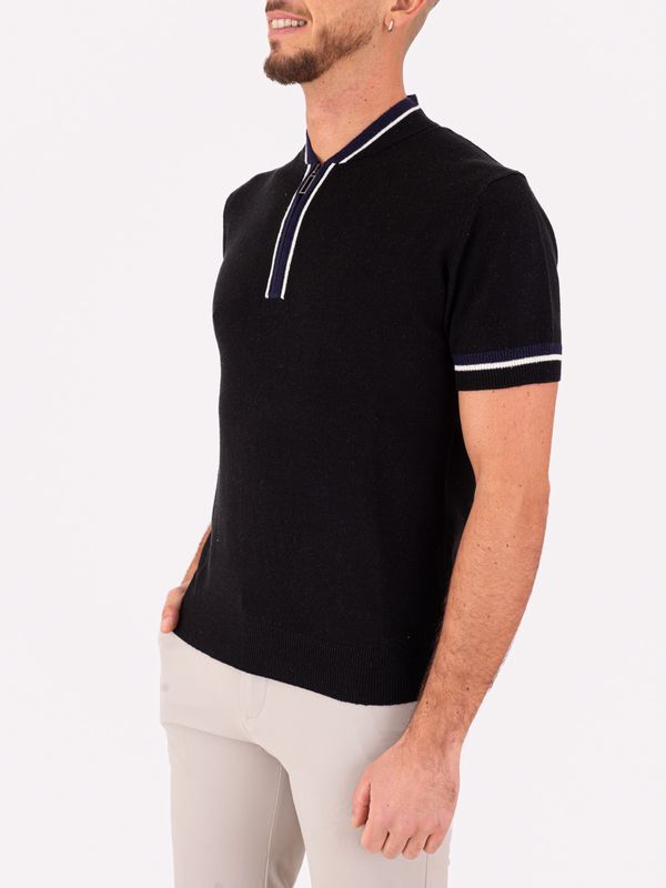 2. Maglia Uomo Paolo Pecora Milano a Manica Corta con Zip Nero Paolo Pecora Milano a024f600