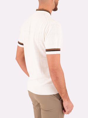 3. Paolo Pecora Milano Chemise zippée à manches courtes pour homme Beige