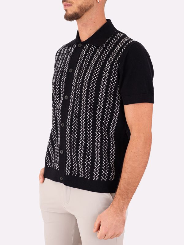 2. Paolo Pecora Milano Men's Polo Shirt with Graphic Pattern on the Front Black Paolo Pecora Milano a048f900