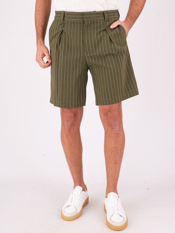 1. Bermuda Uomo Paolo Pecora Milano a Righe Verticali Verde Oliva Paolo Pecora Milano d0121521