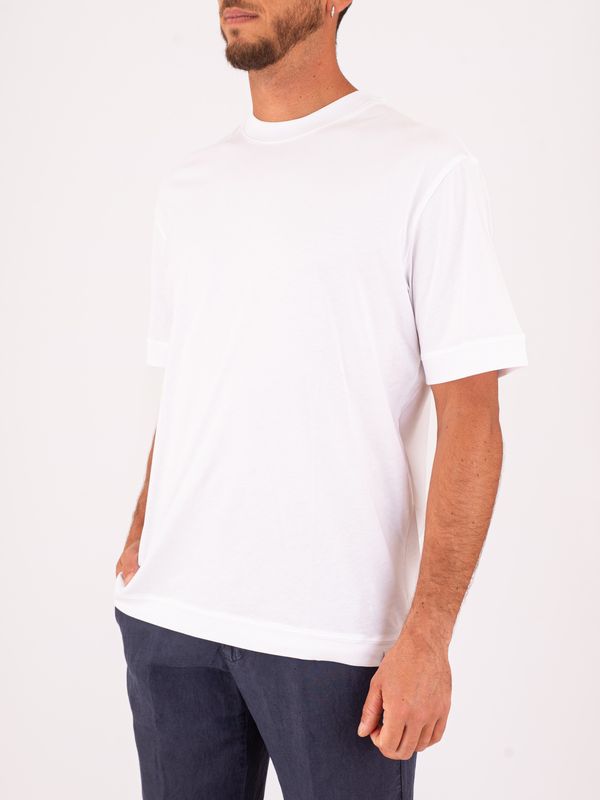 2. T-Shirt girocollo Uomo Paolo Pecora Milano in Cotone Bianco Paolo Pecora Milano f0114095
