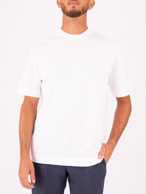 1. T-Shirt girocollo Uomo Paolo Pecora Milano in Cotone Bianco