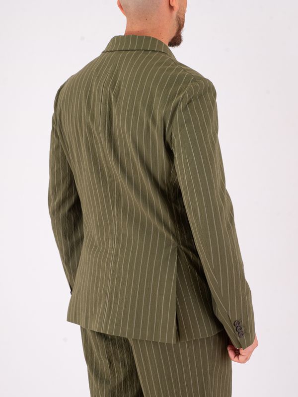 3. Veste croisée pour homme Paolo Pecora Milano à rayures verticales Vert olive Paolo Pecora Milano l0131521