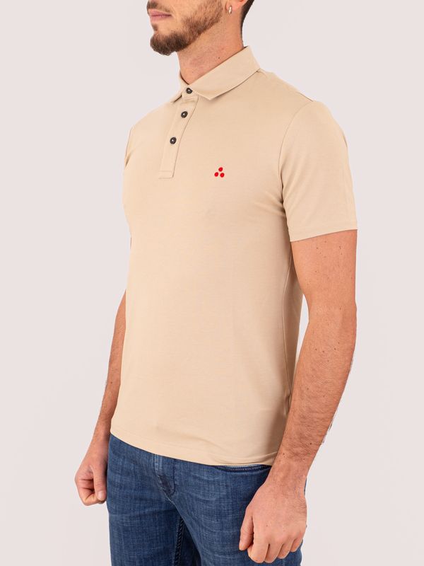 2. Polo Uomo Peuterey Manica Corta con Logo Ricamato Beige Peuterey peu547199012182