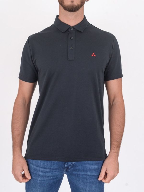 Polo Uomo Peuterey Manica Corta con Logo Ricamato Blu Peuterey