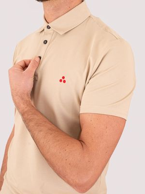 4. Polo Uomo Peuterey Manica Corta con Logo Ricamato Beige