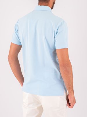 3. Polo Uomo Peuterey Manica Corta con Logo Ricamato Celeste