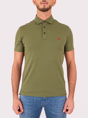 1. Polo Uomo Peuterey Manica Corta con Logo Ricamato Verde
